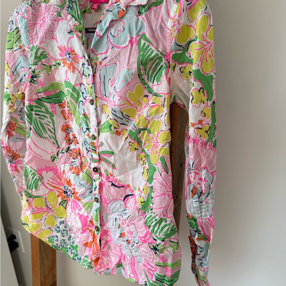 Lilly Pulitzer Long‑Sleeve Printed Top – Size XS - Picture 4 of 8